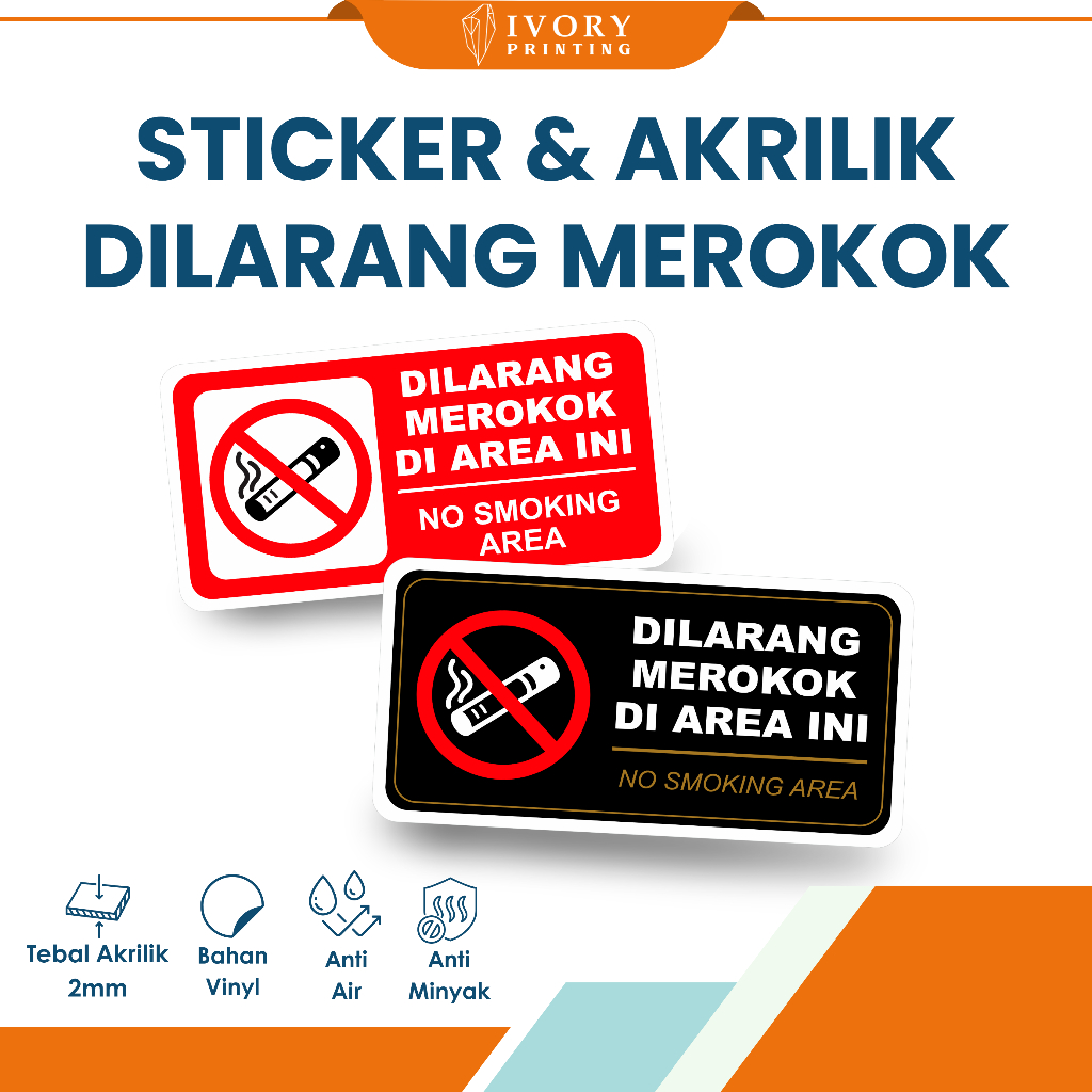 

Sticker Dilarang Merokok Ukuran 30 x 15 cm