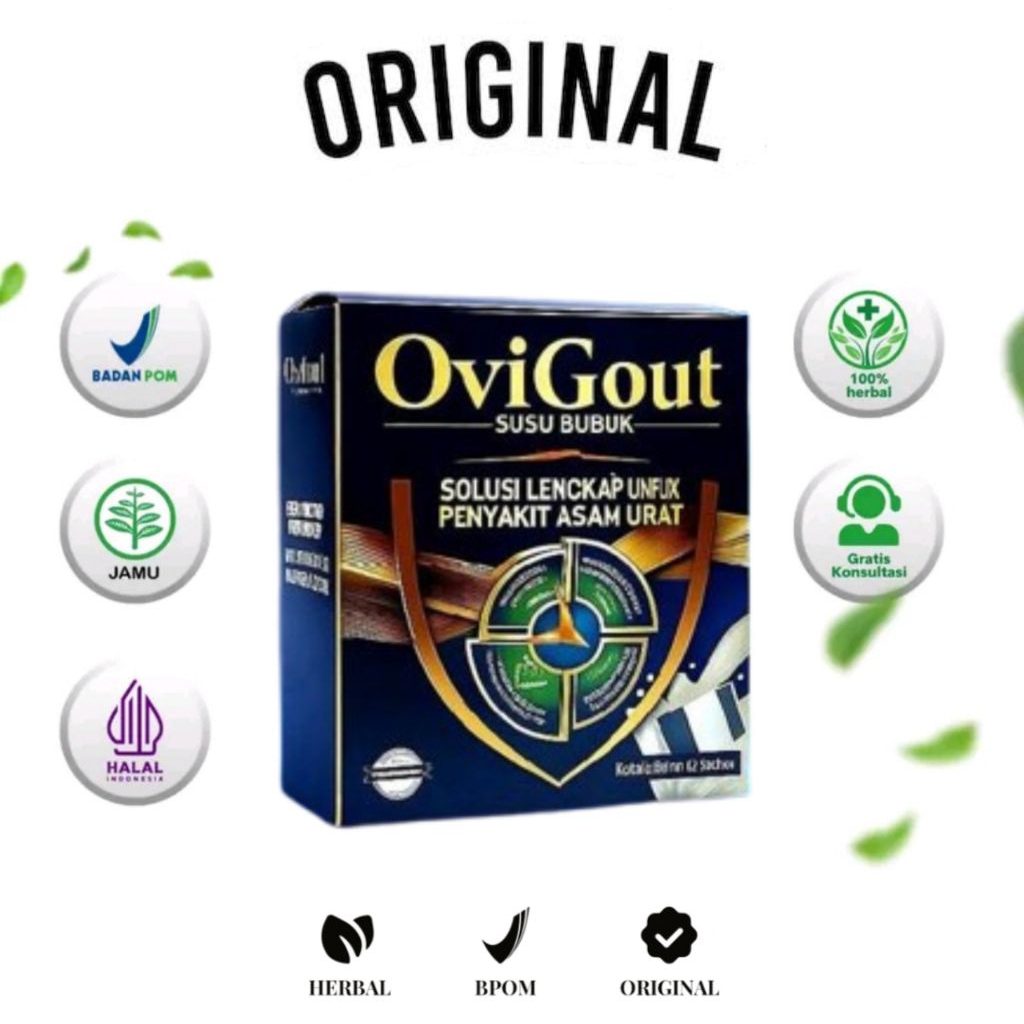 

SUSU OVIGOUT UNTUK PENDERITA ASAM URAT DAN NYERI SENDI 1 BOX ISI 12 SASCHET 300 GRAM SUDAH BPOM