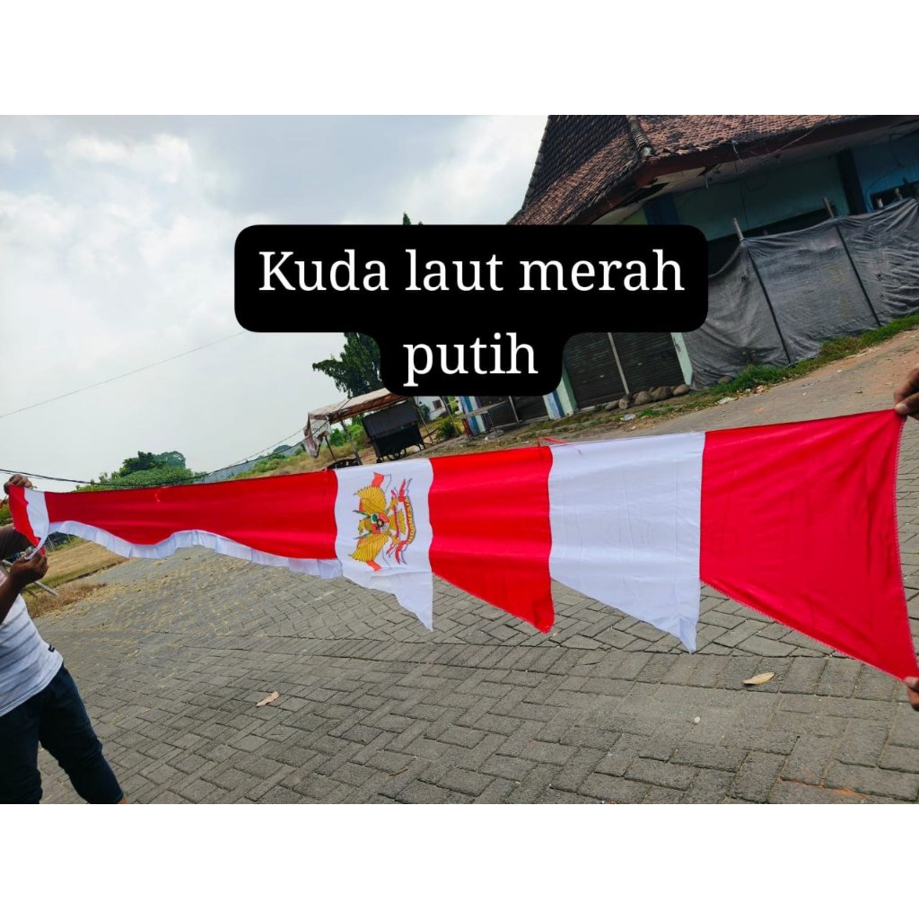 Bandir Kuda Laut Merah Putih || Bendera Umbul-umbul merah putih motif kuda laut