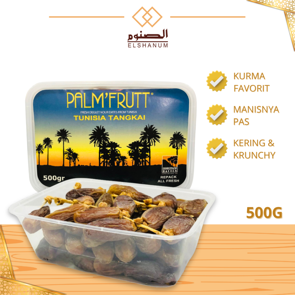 

Kurma Tunisia Palm Frutt Peremium 500gr, Empuk Cruncay Manis Pas, Oleh-Oleh HajI Dan Umroh