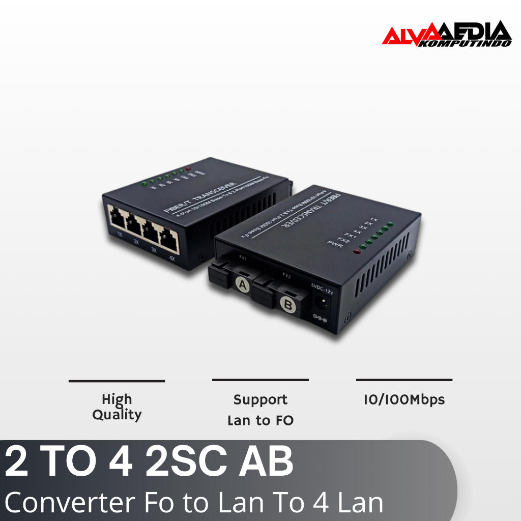 CONVERTER FO TO LAN 2-4 2SC PORT LAN / MEDIA CONVERTER 2 SC to 4 RJ45/ AB to LAN