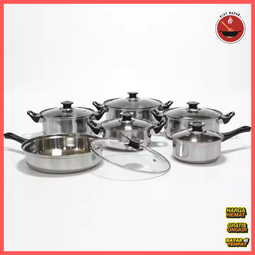 Alat Dapur - Panci Stainless Steel Set Anti Karat Serbaguna Panci Teko Stainless Murah 270