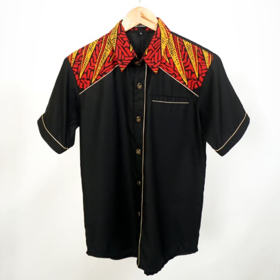BATIK PREMIUM KERTABUMI - BLACK RAWHIDE Batik Pria Lengan Pendek, Modern, Elegan dan Keren