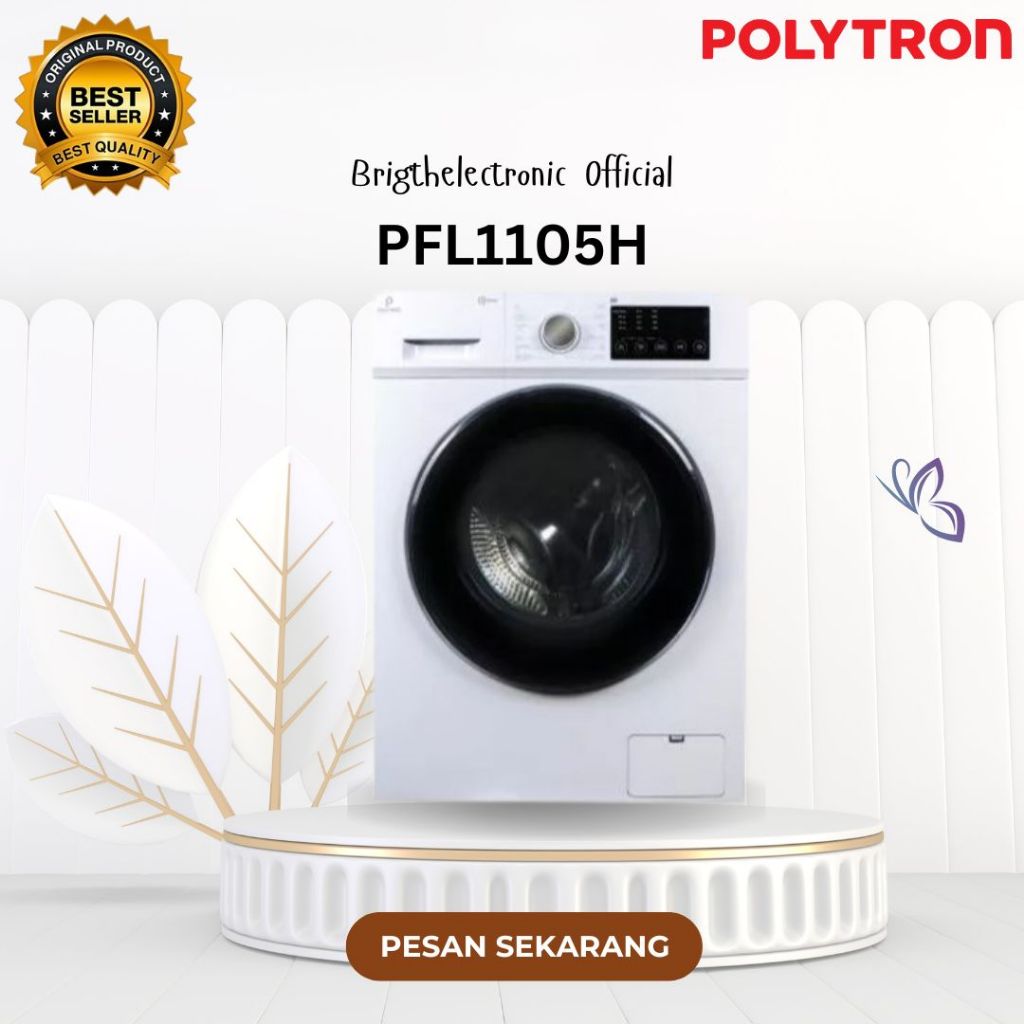 POLYTRON MESIN CUCI & DRYER 11 KG PFL1105H BERGARARANSI ORI/PFL-1105H/PFL 1105H/PFL-1105 H/PFL1105 H