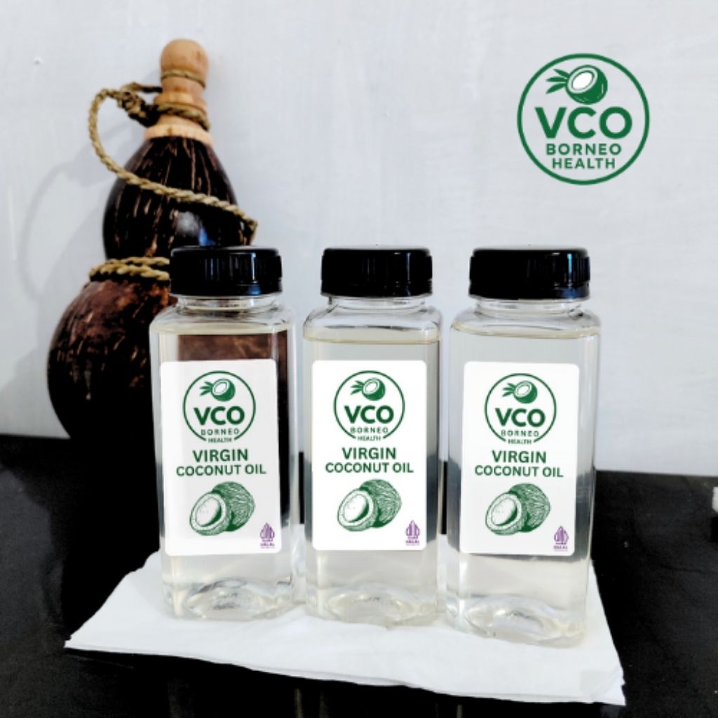 

VCO (Virgin Coconut Oil) Minyak kelapa ASLI 100% Jernih 250ml - VCO Borneo Health untuk Diet, Kesehatan, Kulit & Rambut