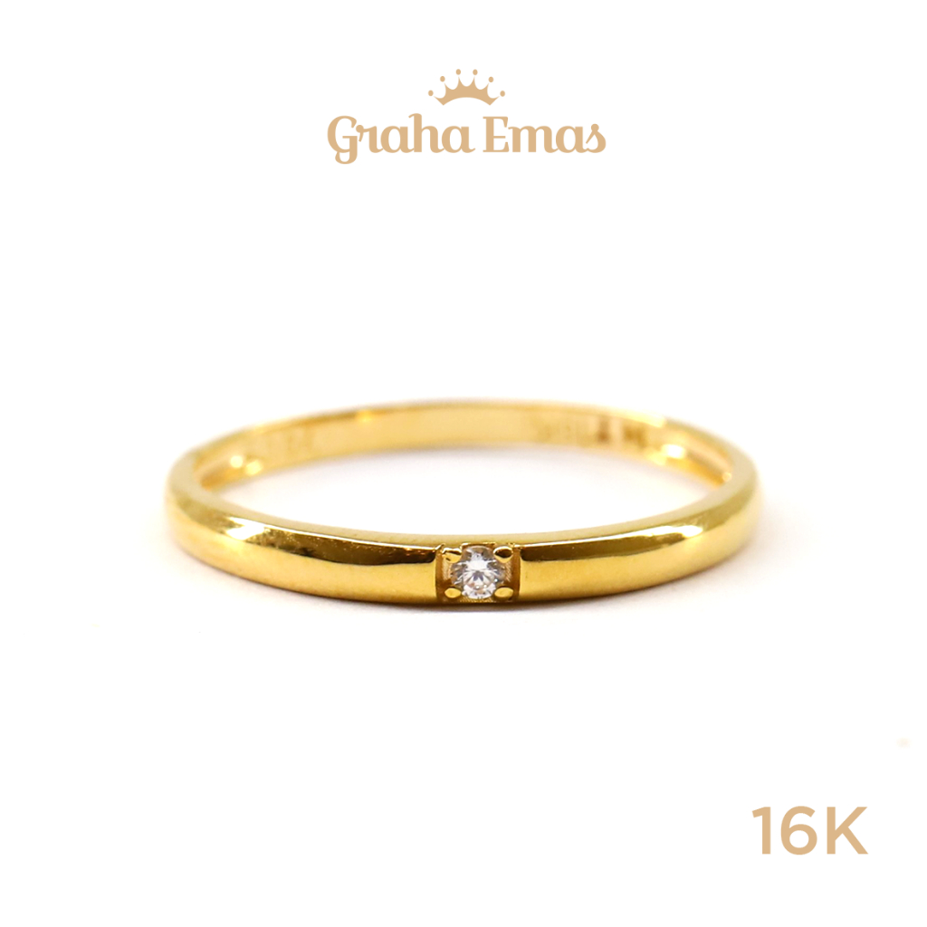 Graha Emas Cincin Emas Kuning Listring 16K - Yellow Gold Ring Listring Model 16ct [ 00KU ]