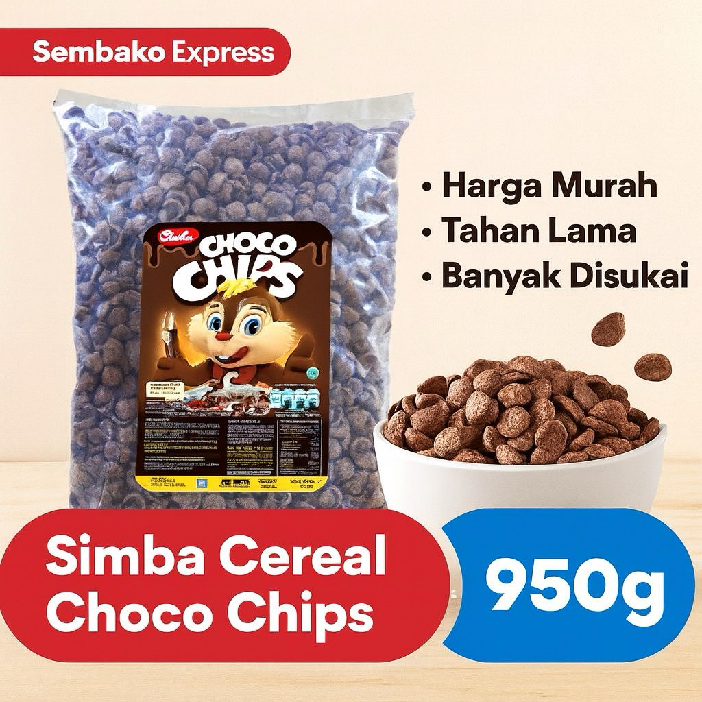 

Simba Cereal Choco Chips 950 g - Cereal Coklat Crunchy Jumbo Pack