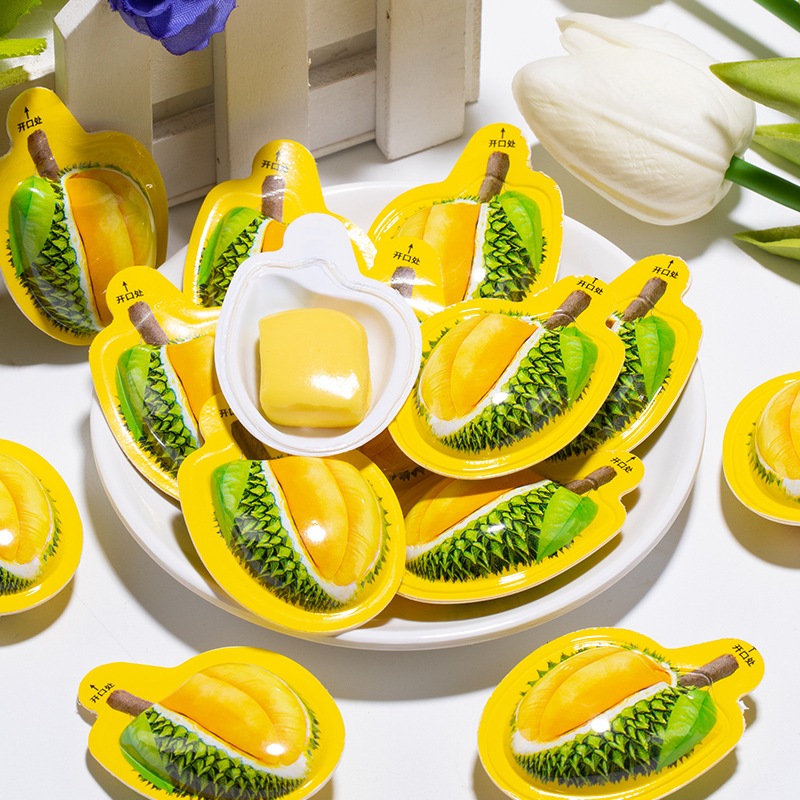 

Thai 3D rasa durian permen karet halal kucing raja gunung bubur durian permen lezat