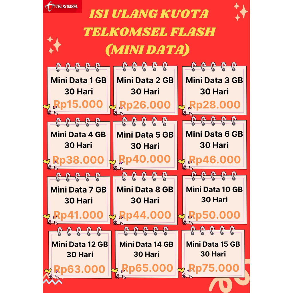 Isi Ulang Kuota Telkomsel Flash (Mini Data)
