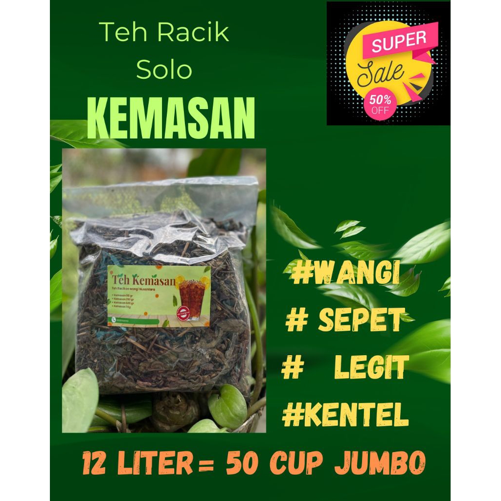 

TEH KEMASAN 1Kg teh racik solo/teh nusantara/premium tea/wasgitel/teh wangi sepet/bisa cod