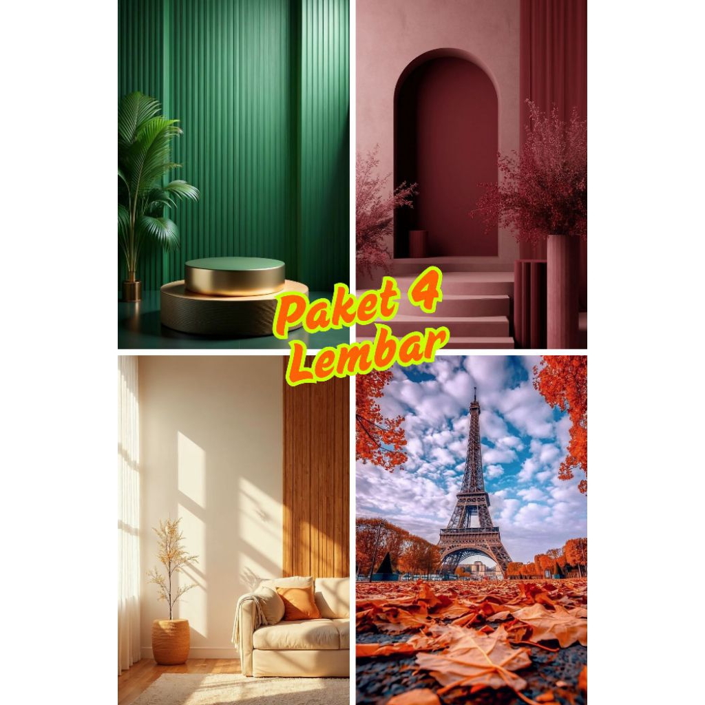 

Paket 4 lembar kertas background ngonten