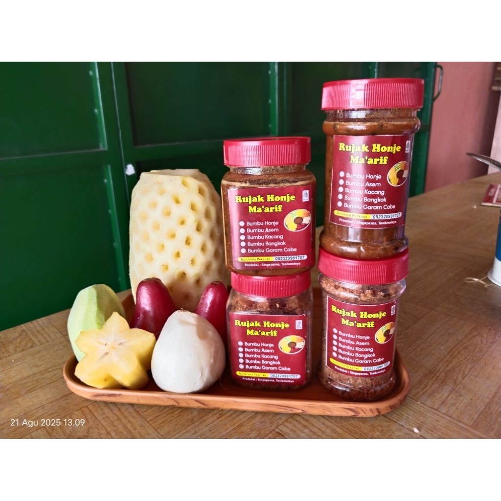 

Paket Bumbu Rujak ( Bumbu Honje, Bumbu Asem, Bumbu kacang, Bumbu bangkok) isi 4 boto 150ml