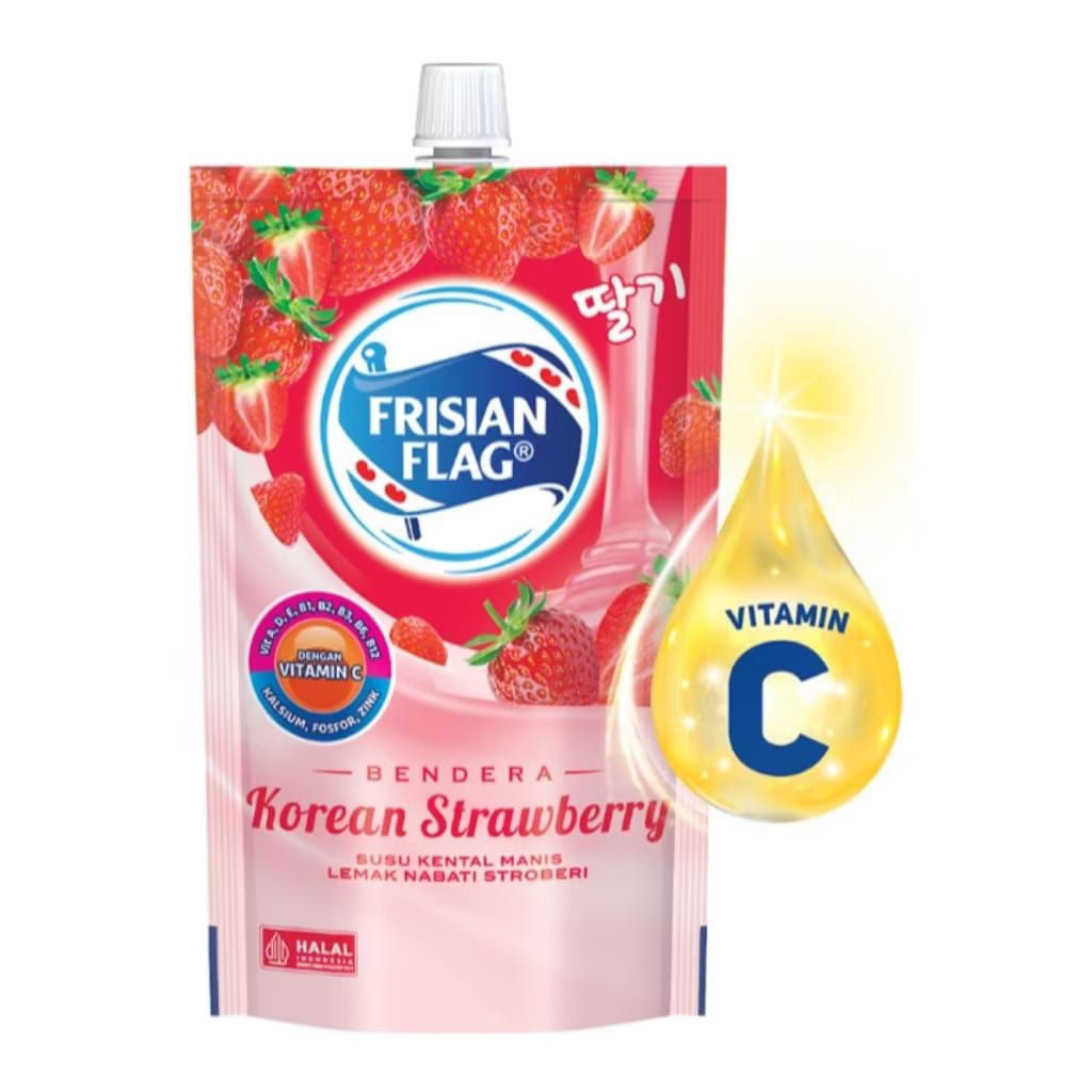 

Susu Frisian flag bendera rasa strwabery 260gr pouch