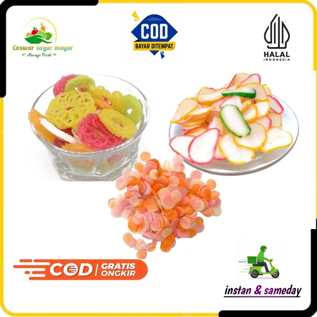 

{ 250gram }Kerupuk bawang/kerupuk kembang/kerupuk udang warna warni renyah dan gurih