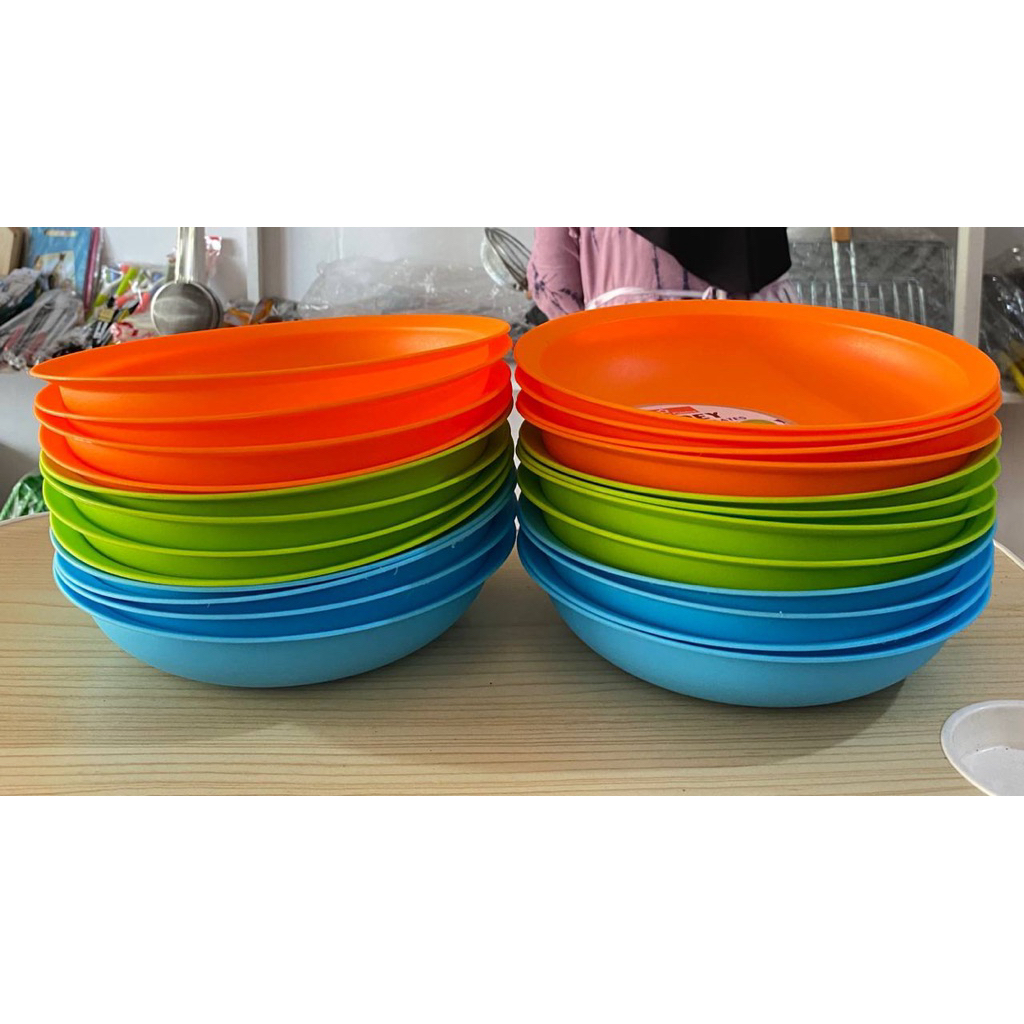 PIRING PLASTIK AUDREY / PIRING PLASTIK 12 Pcs / PIRING MAKAN BULAT