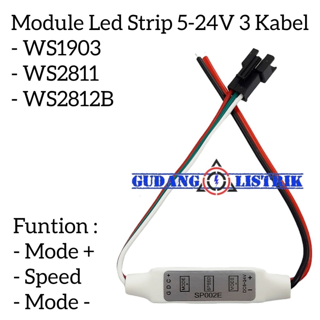 Led Strip Controller Module 3 Kabel WS1903 WS2811 WS2812B 5-24V