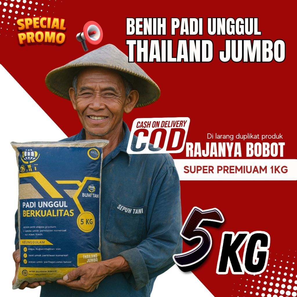 

benih padi Thailand jumbo berat 5 kg