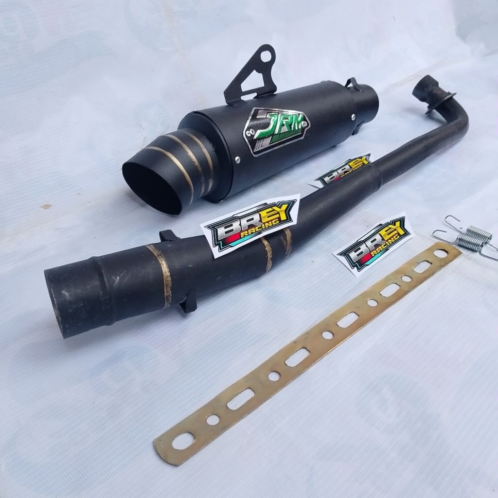 knalpot racing JRM brong ful hitam supra x 125 honda blade karisma revo fit x smas astrea grand