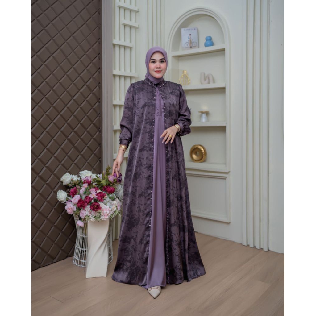 Annisa Syari By ASM | Dress Semi Outer Motif Terbaru | Dress Kondangan Mewah