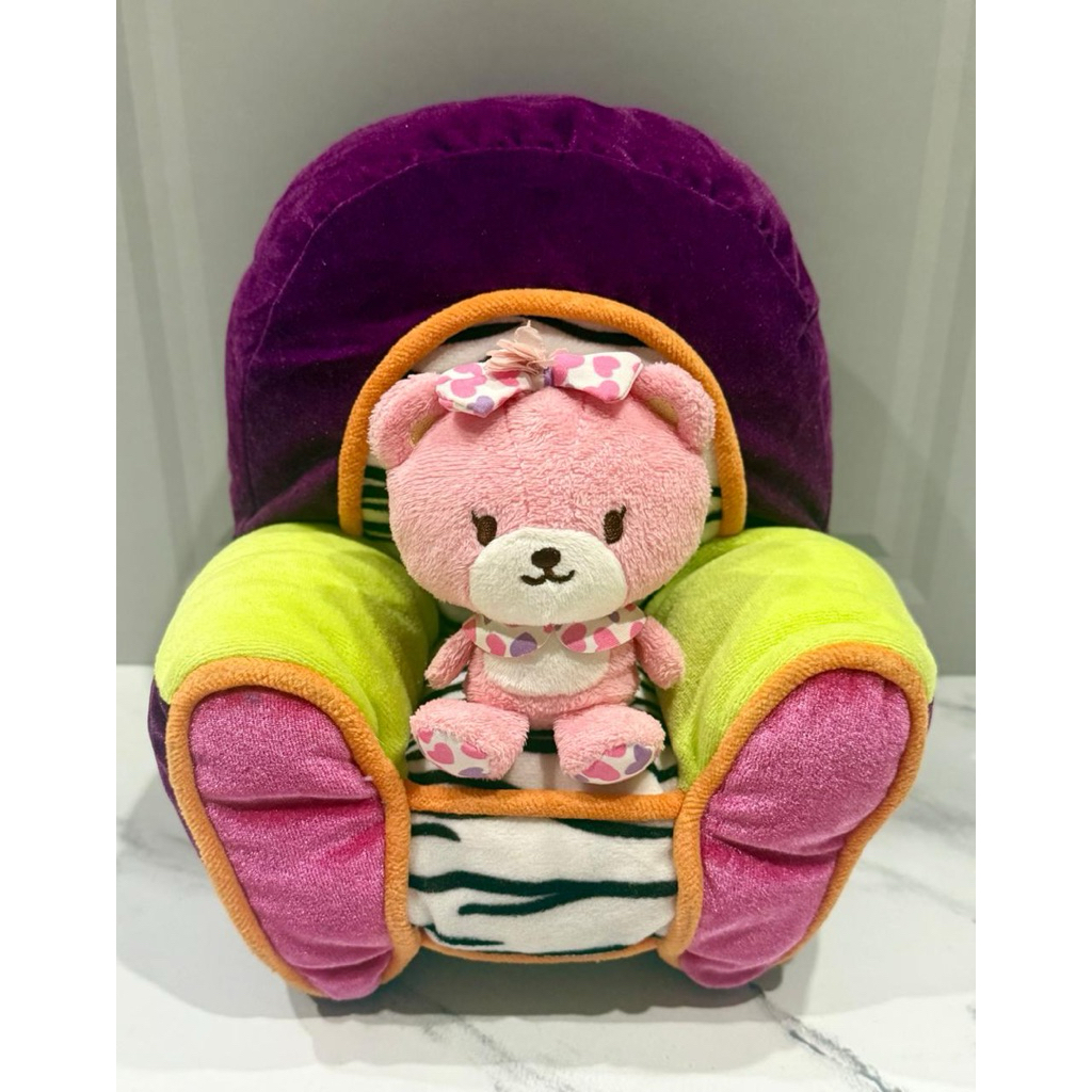 Boneka Plushie Sofa Mini Ungu untuk Boneka Kecil Groovy Girls