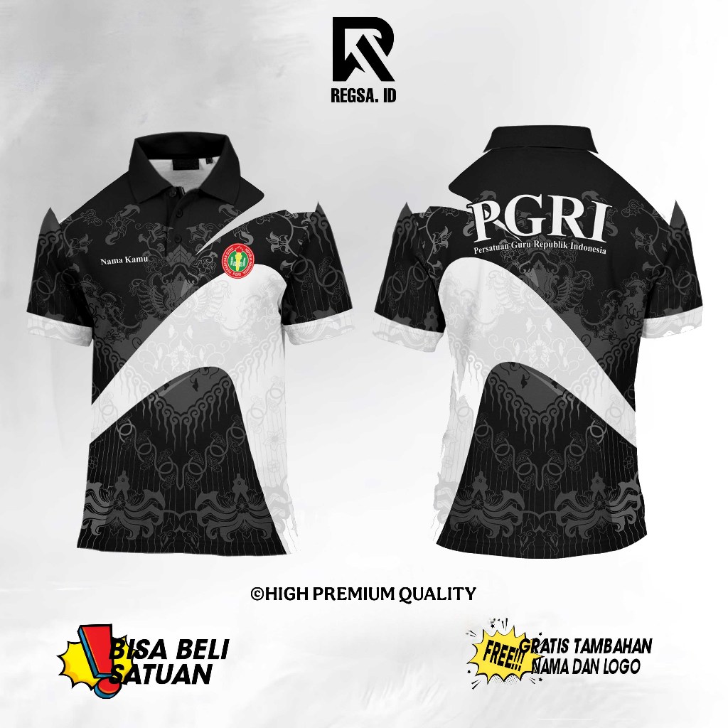 RA Baju Persatuan Guru Republik Indonesia PGRI  2025 Pria/Wanita Gratis custom nama dan logo Berkera