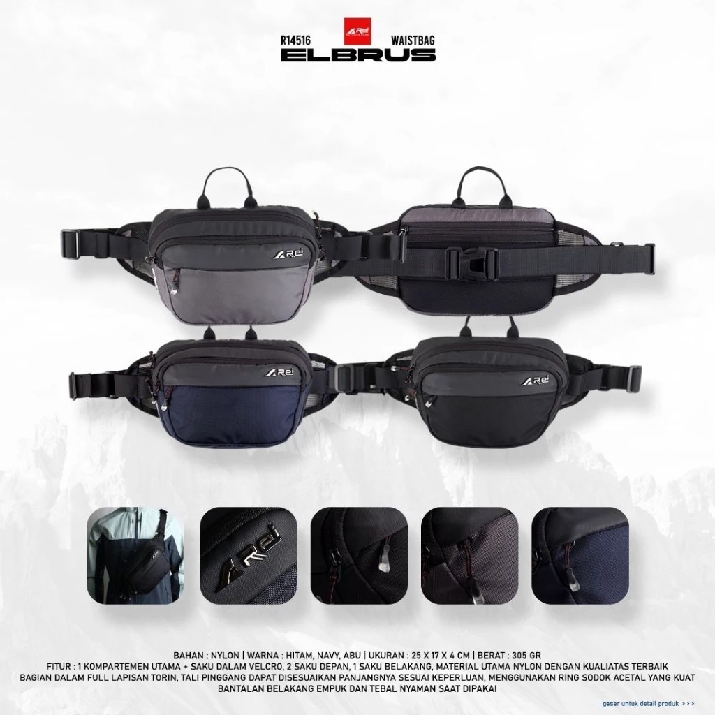 Tas Pinggang Arei / Waist Bag Elbrus Arei Outdoorgear
