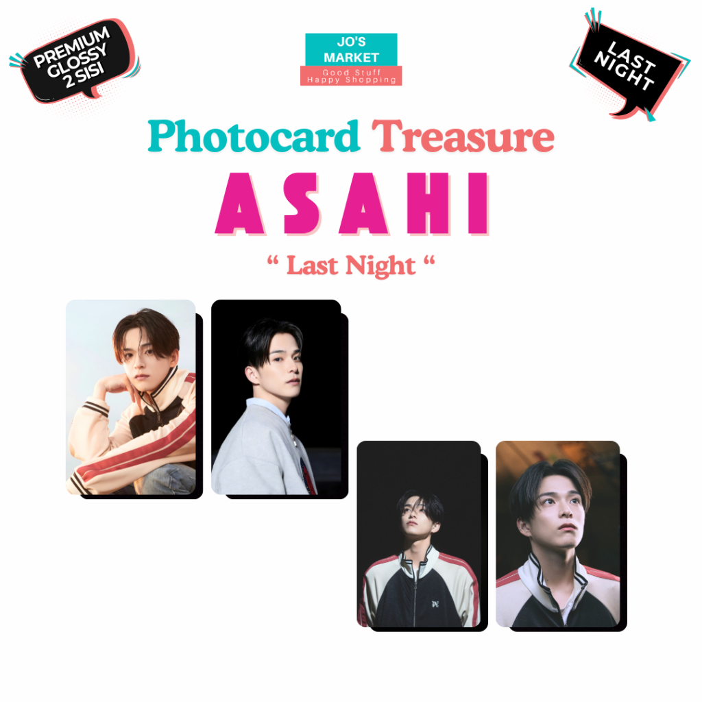 Jo's Market Photocard Glossy Unofficial TREASURE Asahi Last Night Ver. Kpop Merch pc teume