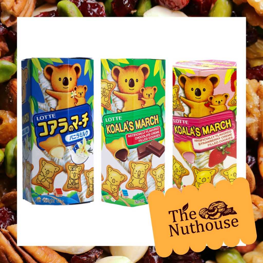 

Lotte Koala's March Chocolate / Strawberry / Vanilla Biscuits 37gr [Biskuit Isi Coklat / Vanila / Stroberi]