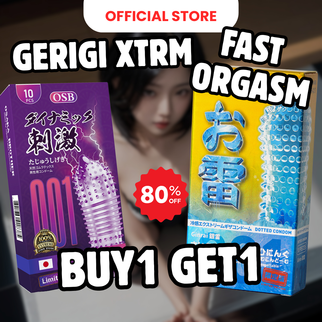 Kondom Buy 1 Get 1 2 Box (20pcs) 001 Premium Bergerigi Berduri Dotted Ultrathin Aman Original