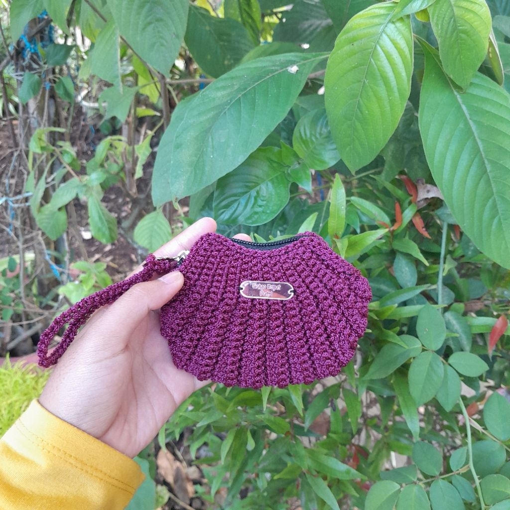 Dompet koin rajut/dompet rajut/dompet mini