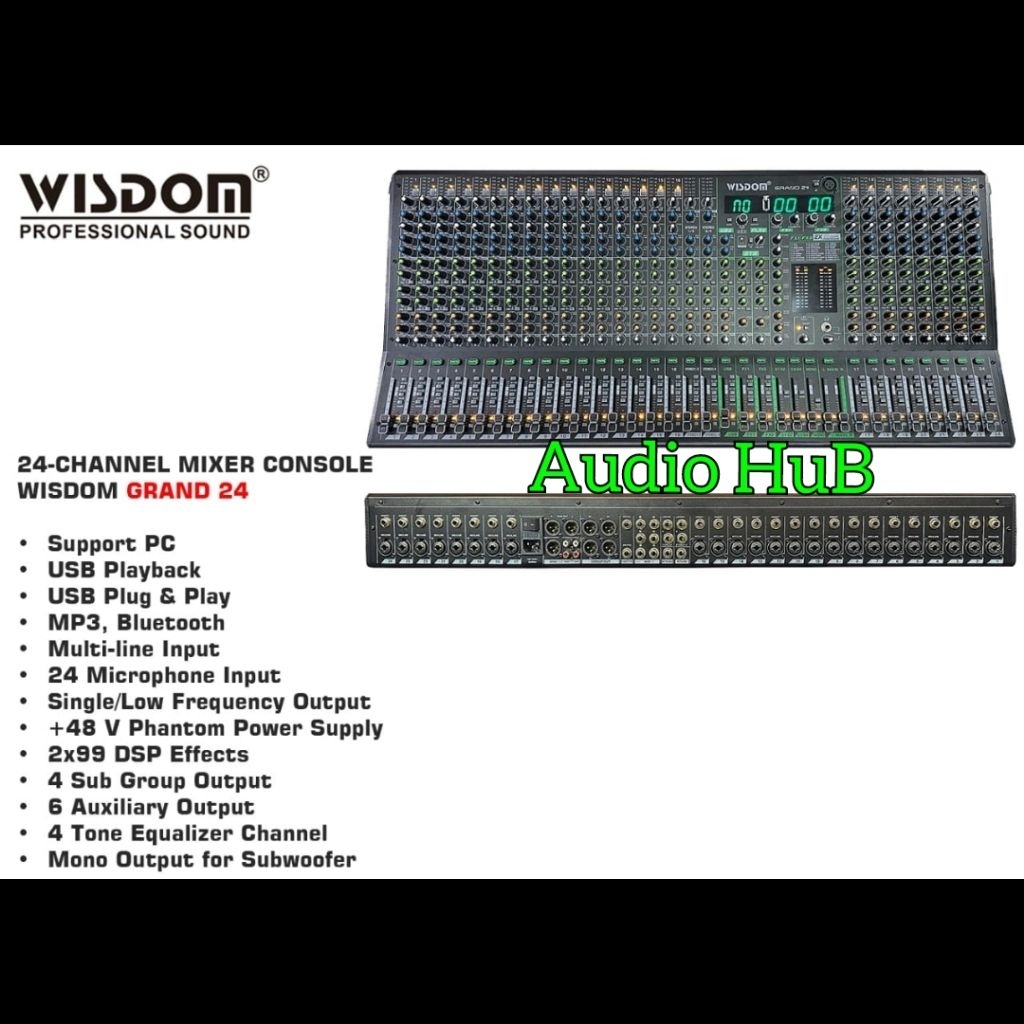 Mixer Wisdom Grand -24 Grand24 Mixer Audio 24 Channel Professional Mixer Audio Original