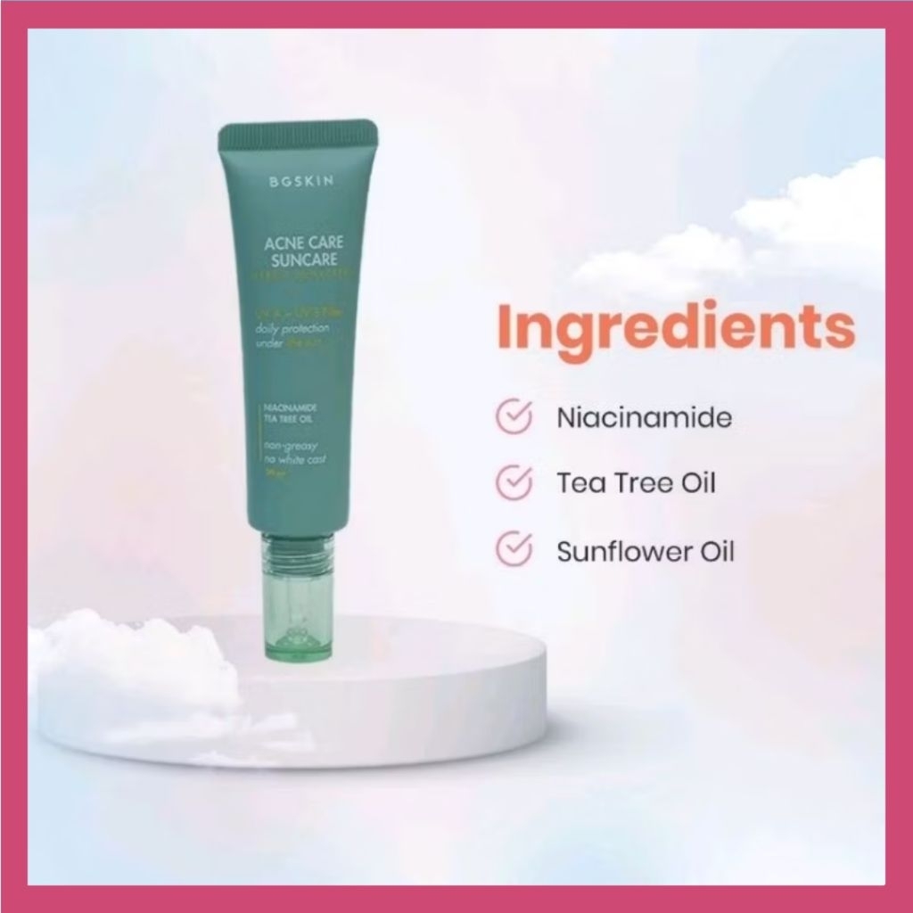 BG SKIN ACNE CARE SUNCARE - DAY CREAM JERAWAT UNTUK SUNSCREEN
