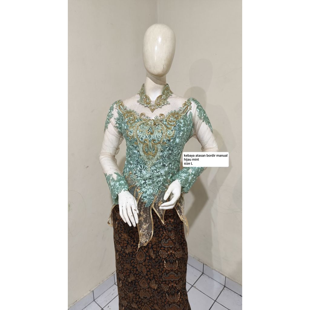 kebaya atasan hijau mint