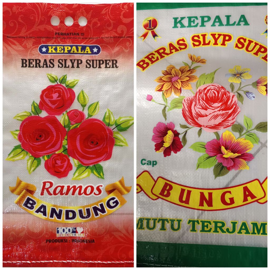 Karung Beras Laminasi 10kg merk RAMOS & BUNGA