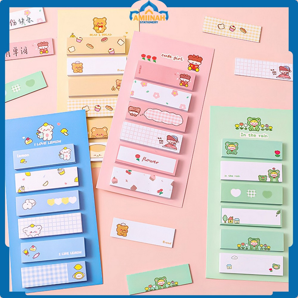 

Kertas Memo 6 Baris 120 Lembar Karakter Lucu / Sticky Note Pembatas Buku Perlengkapan Sekolah / 120 Sheets Sticky Notes Tempelan Lucu Import Amiinah Stationery A79