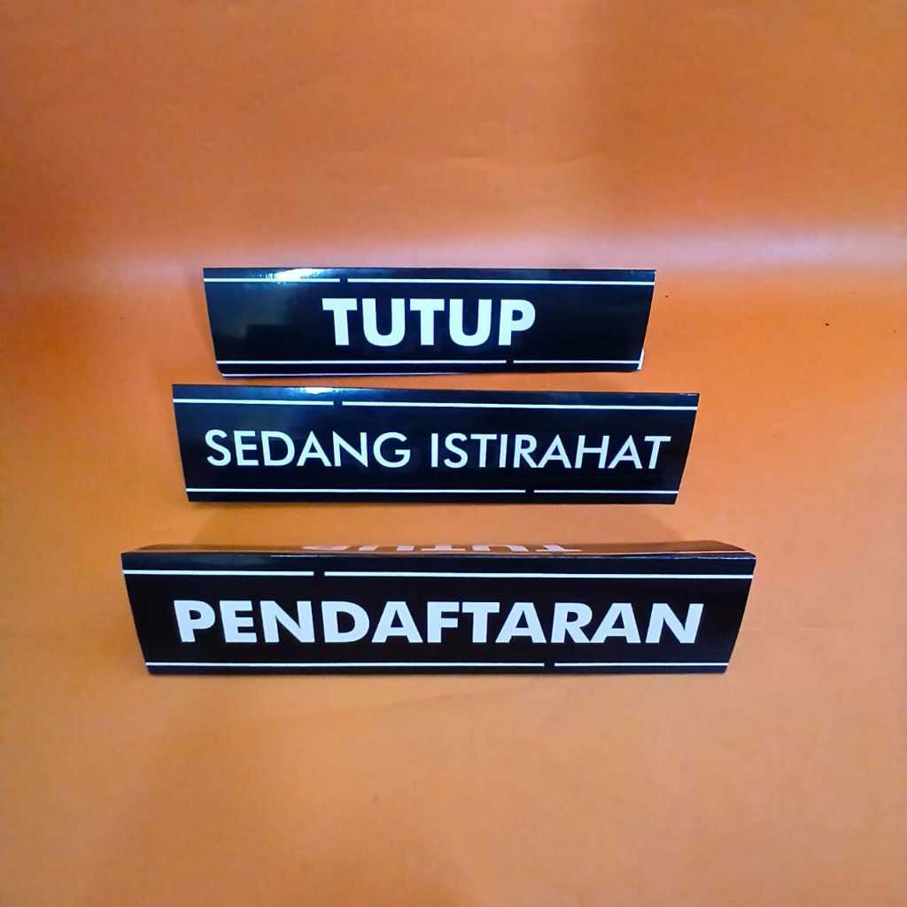 

Papan Nama Meja Pelayanan - Papan Meja Pendaftaran - Papan Meja Sedang Istirahat - Papan Meja Tutup