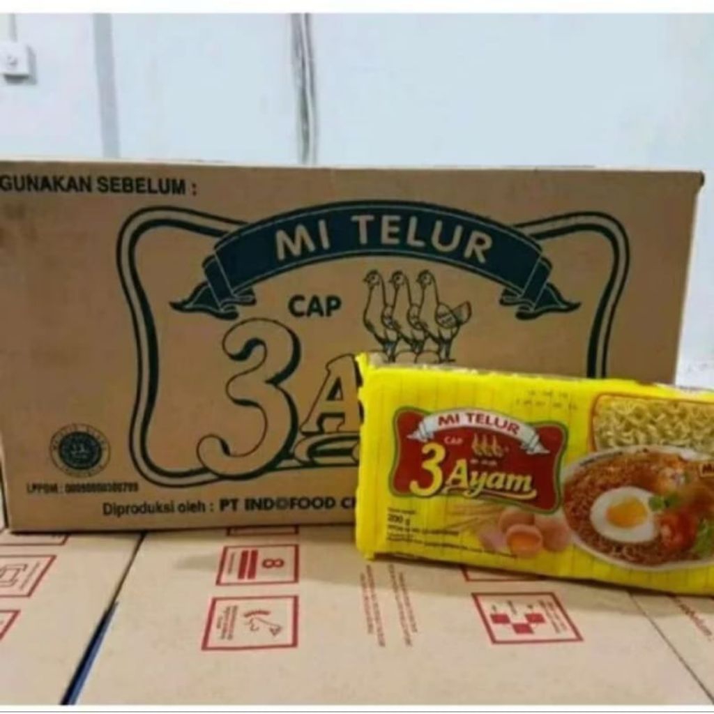 

Mie Telur Cap tiga ayam kemasan 200g