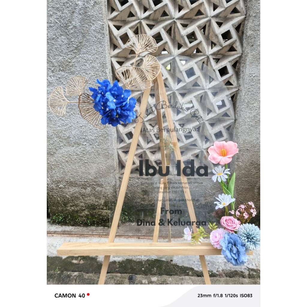 papan bunga akrilik / Wave Flower Box / acrylic standing / bucket bunga / karangan bunga / bunga wis