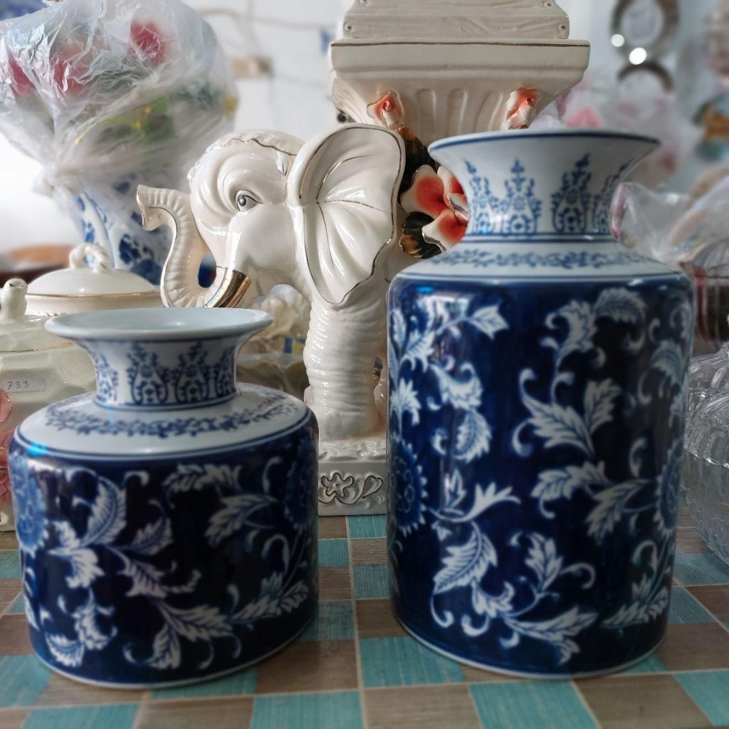 Vas bunga Navi bulat keramik/guci vas keramik harga satuan