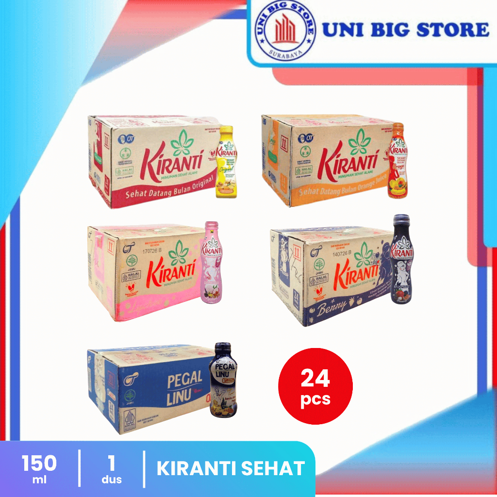 

Kiranti Sehat Wanita Datang Bulan Original | Orange Juice | Pegal Linu 150 ml x 24 pcs BOX