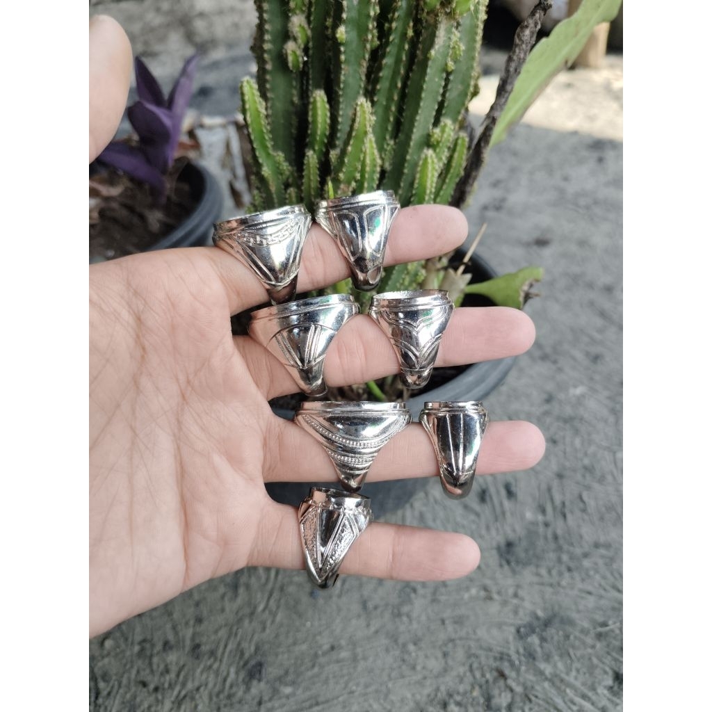 Ring Cincin Emban Alpaka Super Motif Minimalis Grosir/Kodian