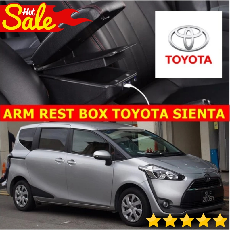 Arm Rest Box Kotak Alas Lengan TOYOTA SIENTA dual stack 7 Port USB Charger