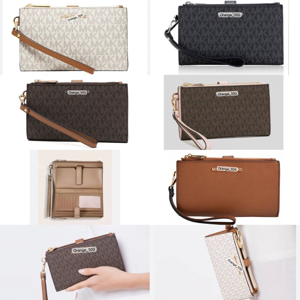 DOMPET WANITA MK JET SET DOUBLE ZIP WRISTLET ORIGINAL