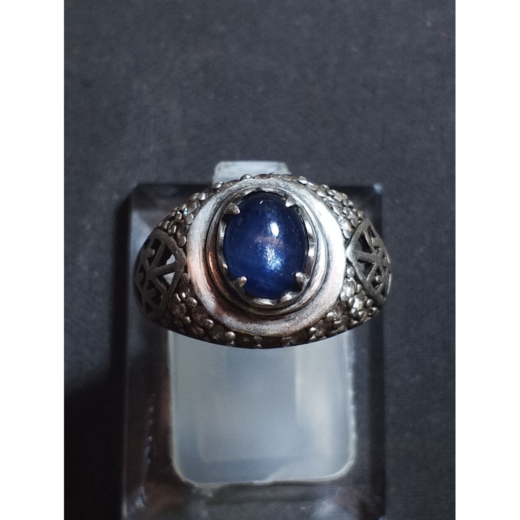 blue safir ring perak warna tua royal star ngeklep