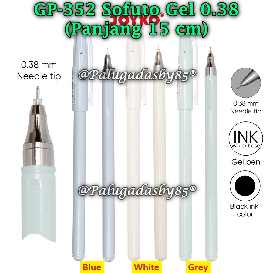 

(1 Biji) Gelpen JOYKO GP-352 Sofuto Gel 0.38 Hitam / Gel Pen Pulpen Pena Joyko GP-352 (1 Biji)