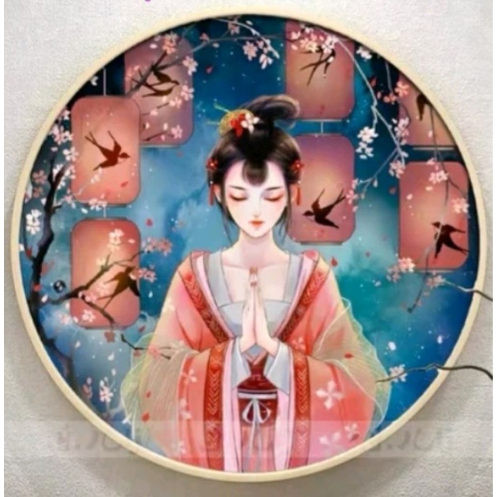 DIY PAKET KRISTIK WANITA CINA PRINCESS CROSS STITCH KIT 14CT POLAKAIN 11CT