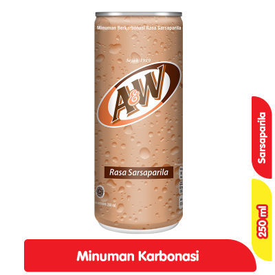 

A&W Minuman Soda Rasa Sarsaparila Kaleng 250 ml