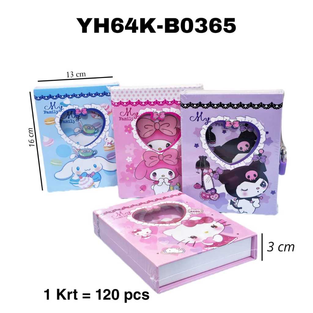 

Diary Hardcover + Case Gembok 64k Kecil Karakter