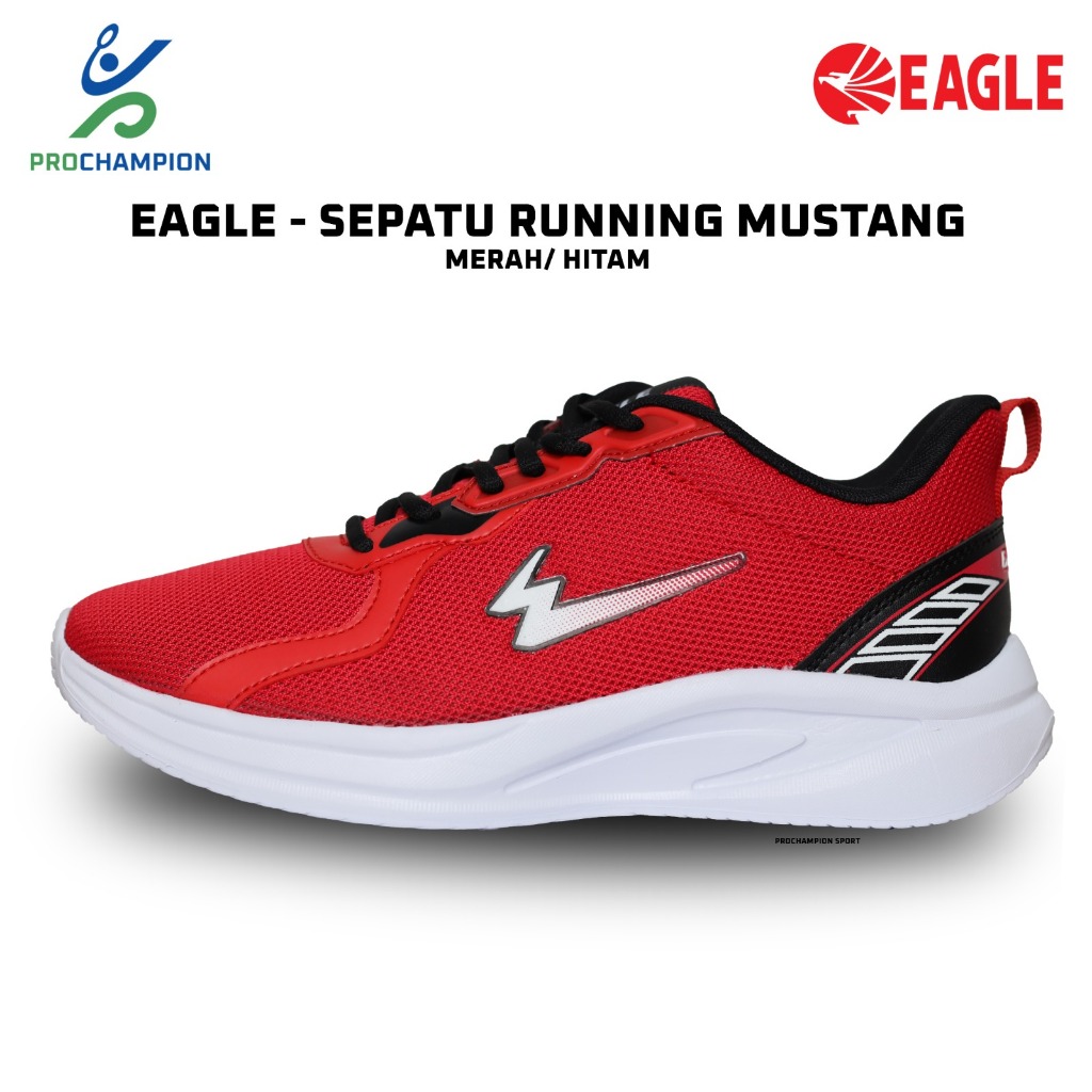 Sepatu Running EAGLE Mustang Merah Hitam
