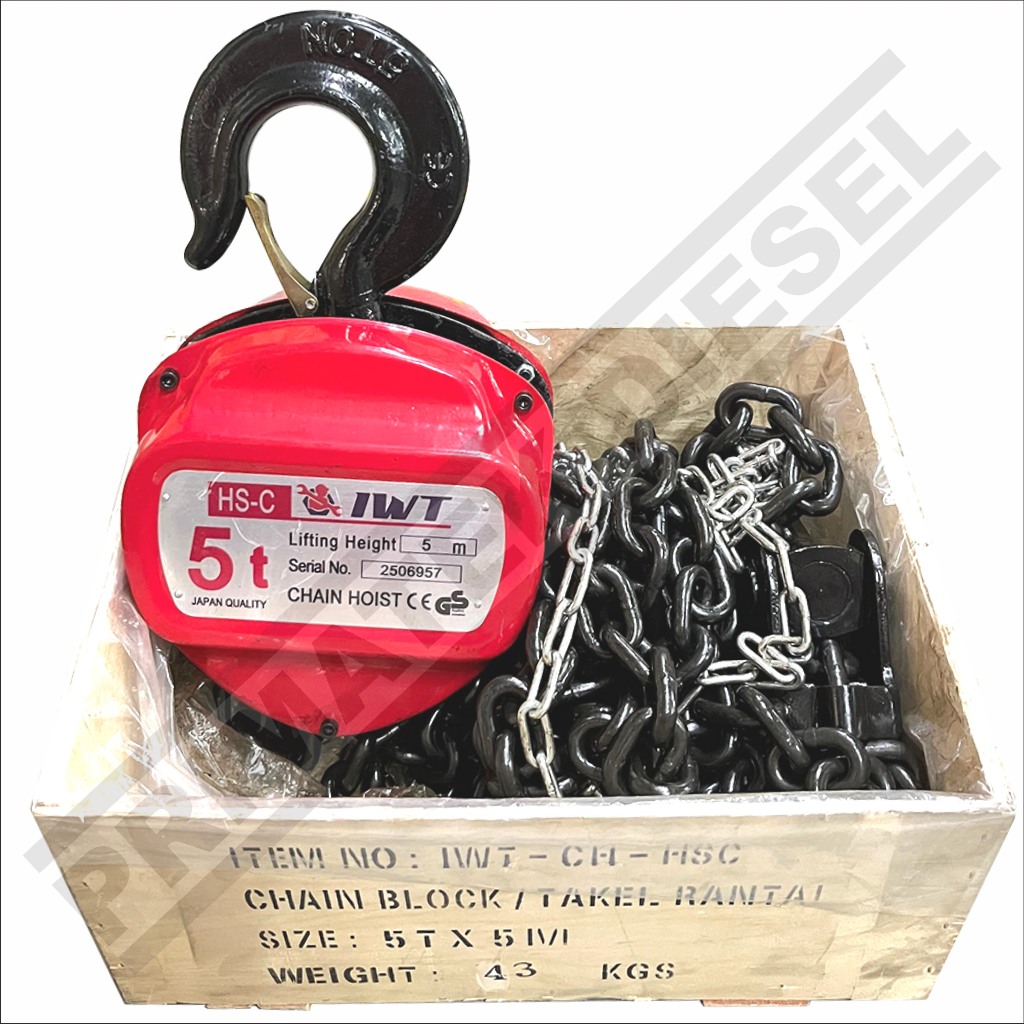 (Katrol Iwt) Chain Blok 3 Ton 5 Ton 3 5 10 Meter Iwt Manual / Katrol Takel Kerekan 3Tx3M 5Tx3M 3Tx5M